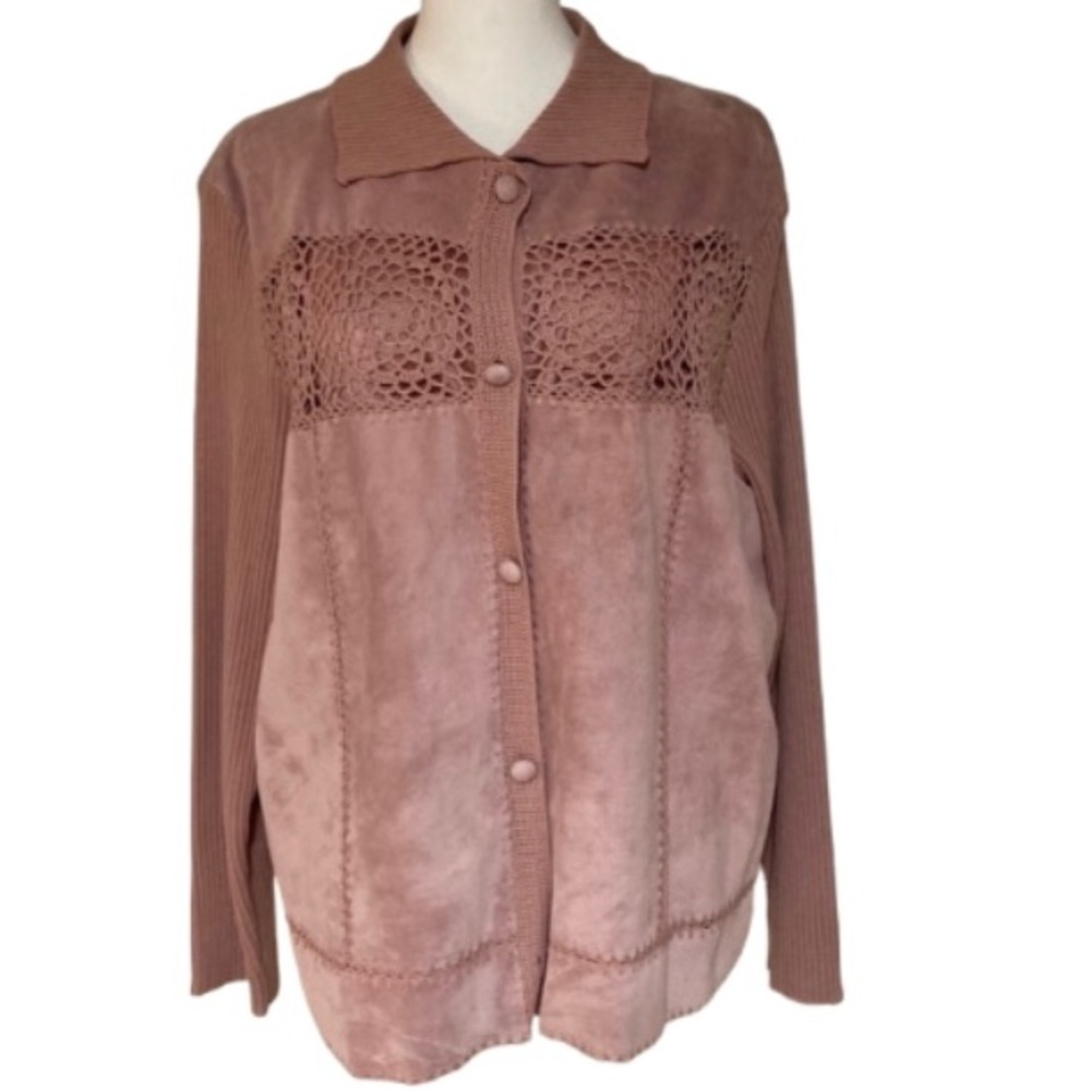 EUC Nygard Leather Sweater Jacket Size XL 18-20